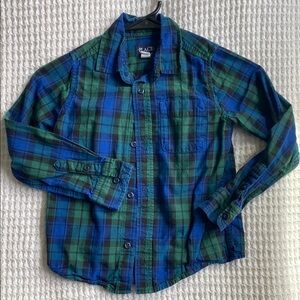 The Children's Place Blue and Green Plaid Kids Shirt